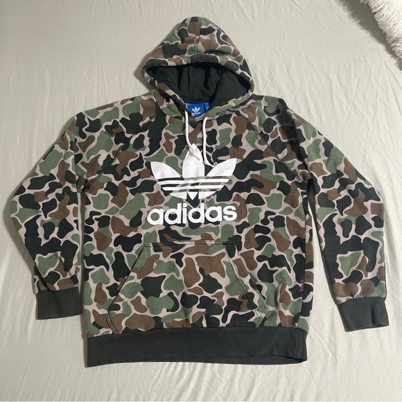Adidas Originals Trefoil Camo Mens Hoodie - Picture 1 of 5